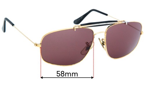 Ray-Ban B&L W1699  Replacement Lenses 58mm wide 
