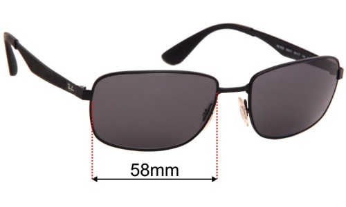 Ray Ban RB3529 Replacement Lenses 58mm wide 
