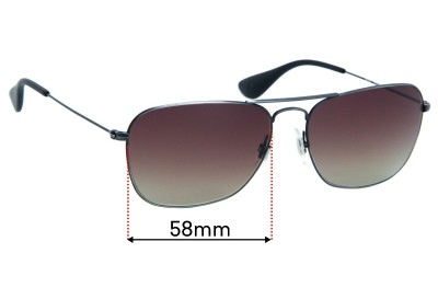 Ray Ban RB3610 Replacement Lenses 58mm wide 