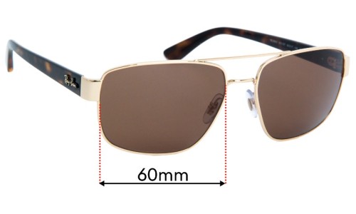 Ray Ban RB3663  Replacement Lenses 60mm wide 