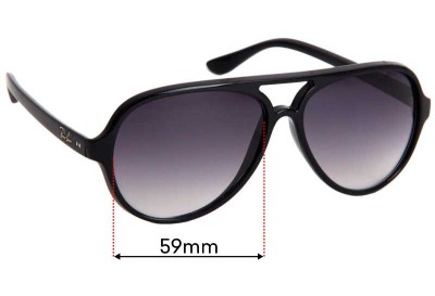 Ray Ban RB4125 Cats 5000 Replacement Lenses 59mm wide 