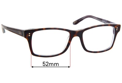 Ray-Ban RB5225 Replacement Lenses 52mm wide 