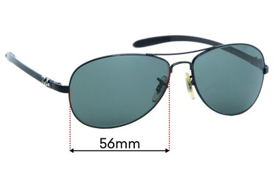 Ray Ban RB8301 Tech Replacement Sunglass Lenses - 56mm Wide 