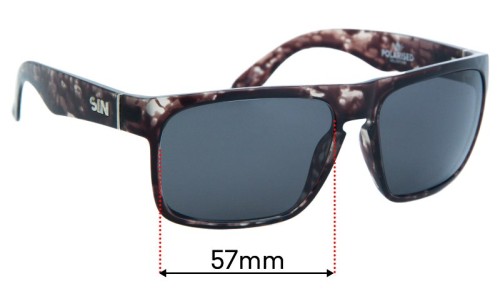 Sunglass Fix Replacement Lenses for Sin Peccant - 57mm Wide 