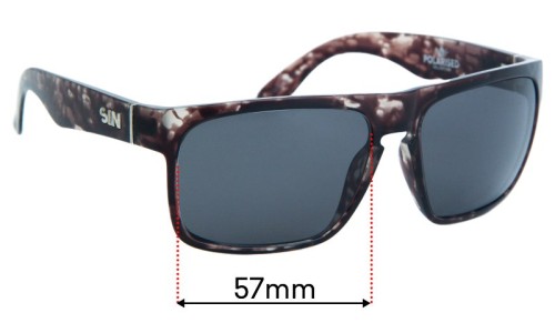 Sunglass Fix Lentes de Repuesto para Sin Peccant - 57mm Wide 