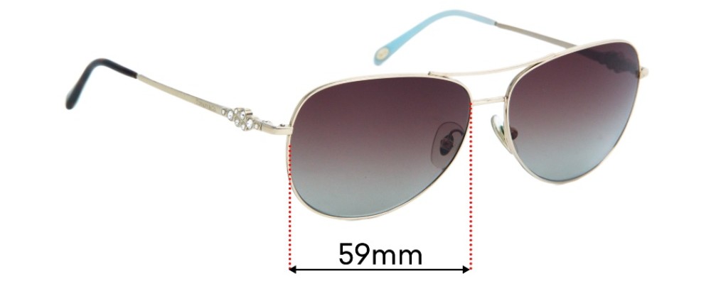 Sunglass Fix Replacement Lenses for Tiffany & Co TF 3052-B - 59mm Wide