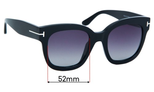 Sunglass Fix Replacement Lenses for Tom Ford Beatrix-02 TF613  - 52mm Wide 