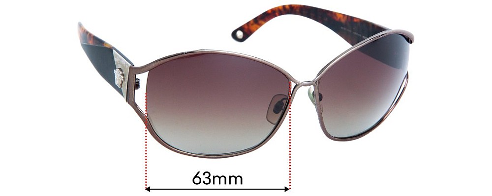 Sunglass Fix Replacement Lenses for Versace MOD 2115  - 63mm Wide