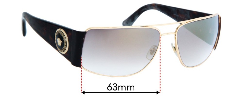 Sunglass Fix Replacement Lenses for Versace MOD 2163 - 63mm Wide