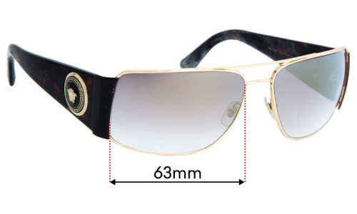 Sunglass Fix Replacement Lenses for Versace MOD 2163 - 63mm Wide 