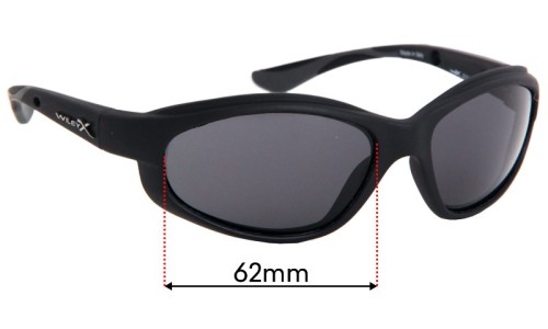 Sunglass Fix Replacement Lenses for Wiley X Wiley X XL-1 - 62mm Wide 
