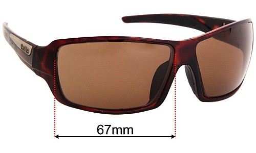 Sunglass Fix Replacement Lenses for Bolle Cary - 67mm Wide 