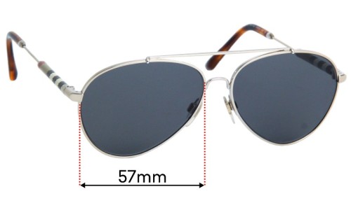 Sunglass Fix Replacement Lenses for Burberry B 3092-Q - 57mm Wide 