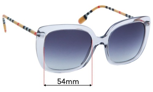 Sunglass Fix Replacement Lenses for Burberry B 4323  - 54mm Wide 
