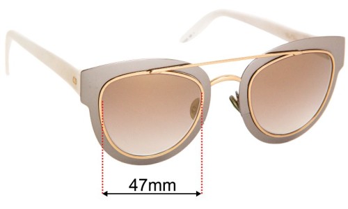 Sunglass Fix Replacement Lenses for Christian Dior Chromic - 47mm Wide 