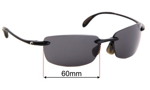 Sunglass Fix Lentes de Repuesto para Costa Del Mar Ballast - 60mm Wide Costa Del Mar Ballast Lentes de Repuesto 60mm wide