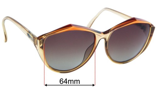 Sunglass Fix Replacement Lenses for Christian Dior 2234  - 64mm Wide 