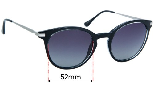 Sunglass Fix Lentes de Repuesto para Esprit ET39023 - 52mm Wide 