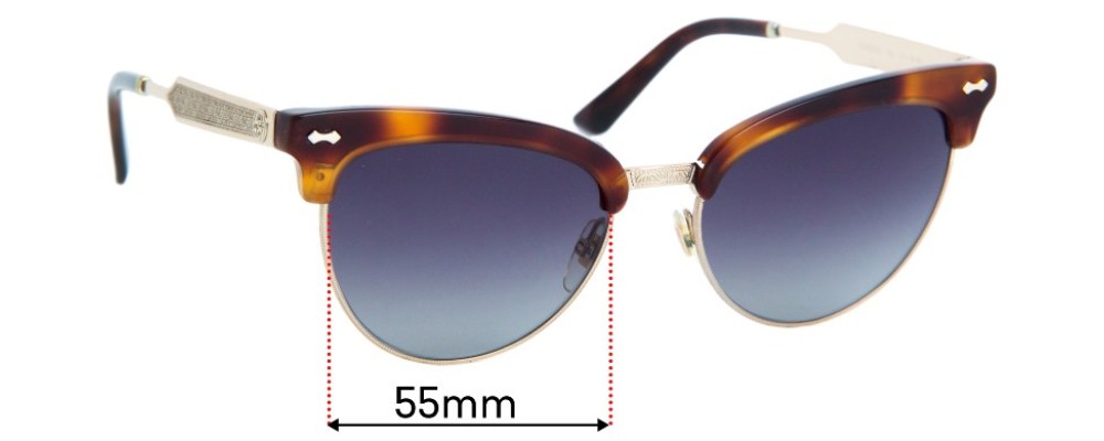 Sunglass Fix Replacement Lenses for Gucci  GG0055S  - 55mm Wide