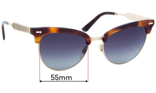 Sunglass Fix Replacement Lenses for Gucci  GG0055S  - 55mm Wide 
