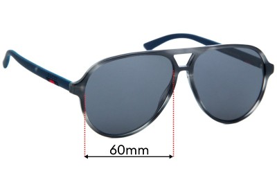Gucci GG0423S Replacement Sunglass Lenses - 60mm 