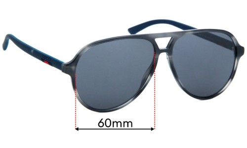 Sunglass Fix Replacement Lenses for Gucci GG0423S  - 60mm Wide 