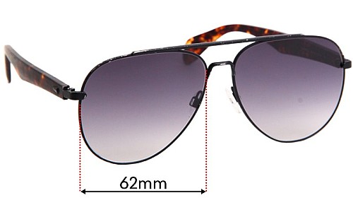 Sunglass Fix Verres de Remplacement pour Rag & Bone RNB5003/S - 62mm Wide 