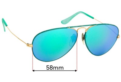 Ray Ban B&L Aviator Unknown Model Replacement Lenses 58mm wide 