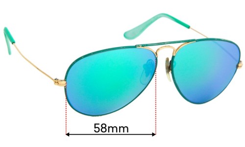 Sunglass Fix Replacement Lenses for Ray Ban B&L Aviator Unknown Model - 58mm Wide 