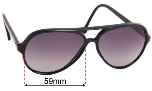 Sunglass Fix Replacement Lenses for Ray Ban B&L W0325 - 59mm Wide 