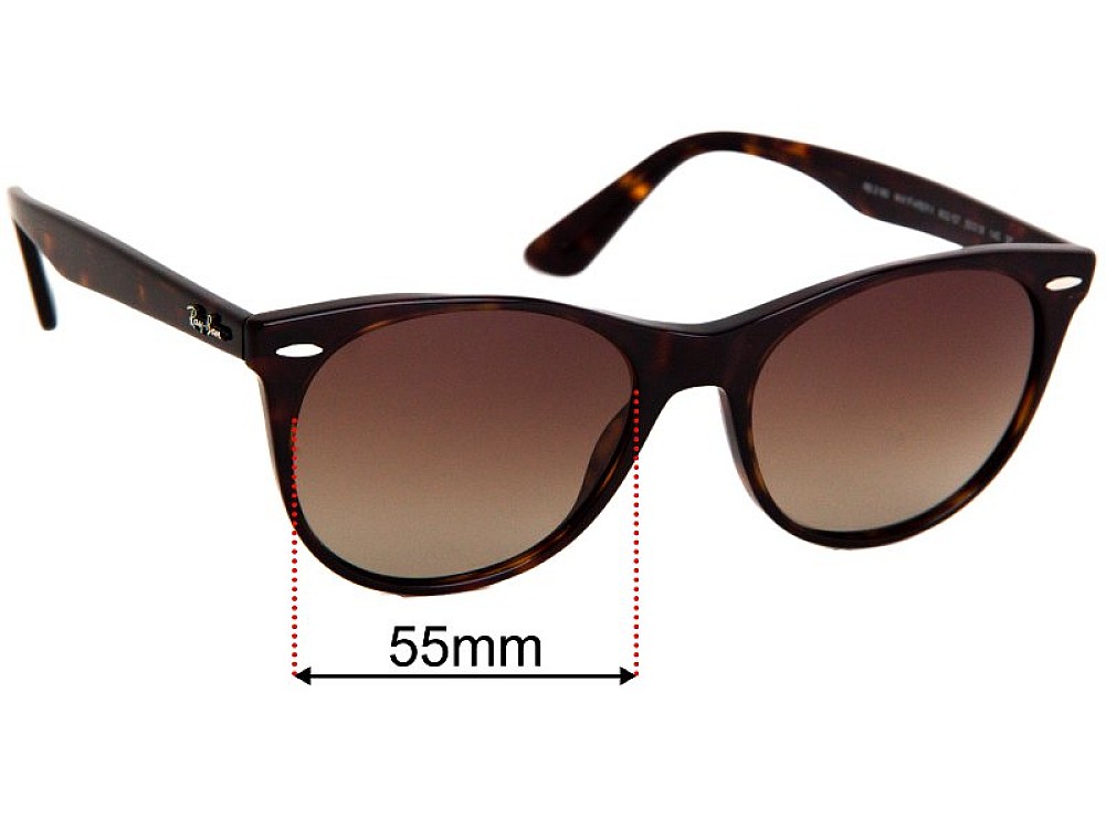 Sunglass Fix Replacement Lenses for Ray-Ban RB2185 Wayfarer II Classic - 55mm Wide Sunglass Fix Replacement Lenses for Ray-Ban RB2185 Wayfarer II Classic - 55mm Wide