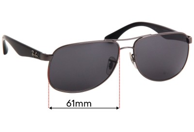 Ray Ban RB3502 Replacement Lenses 61mm wide 