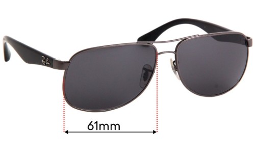 Ray Ban RB3502 Replacement Sunglass Lenses - 61mm wide 