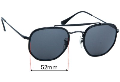 Ray Ban RB3648 The Marshal II Replacement Lenses 52mm wide 