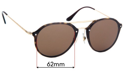 Sunglass Fix Replacement Lenses for Ray Ban RB4292-N Blaze Double Bridge - 61mm - 62mm Wide 