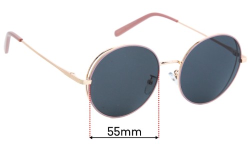 Unknown Mod 9009 Replacement Lenses - 55mm Unknown Mod 9009 Replacement Sunglass Lenses - 55mm wide