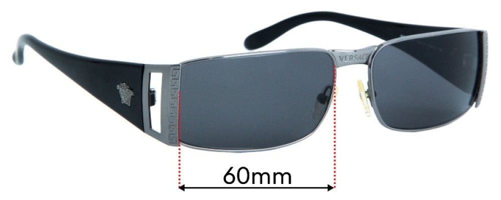 Sunglass Fix Replacement Lenses for Versace MOD 2009 - 60mm Wide