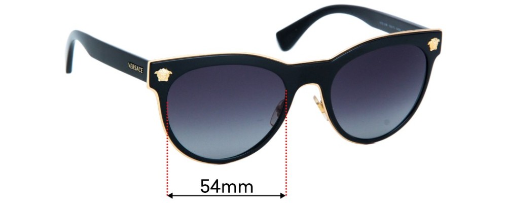 Sunglass Fix Replacement Lenses for Versace MOD 2198 - 54mm Wide