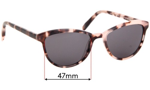 Sunglass Fix Lentilles de Remplacement pour Warby Parker Louise JR. - 47mm Wide 