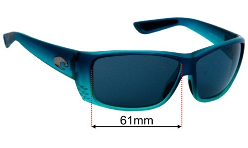 Costa Del Mar Cat Cay Lentes de Repuesto 61mm wide 