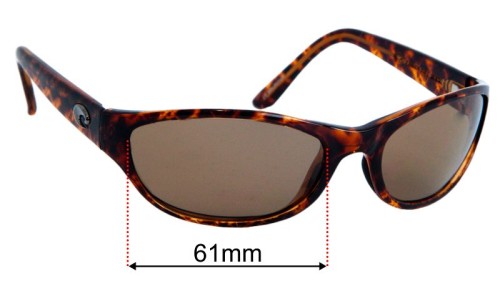 Costa Del Mar Triple Tail Lentes de Repuesto 61mm wide 