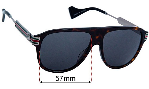 Gucci GG0587S Replacement Lenses 57mm wide 