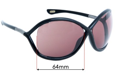 Tom Ford Whitney FT0009 Replacement Lenses 64mm wide 