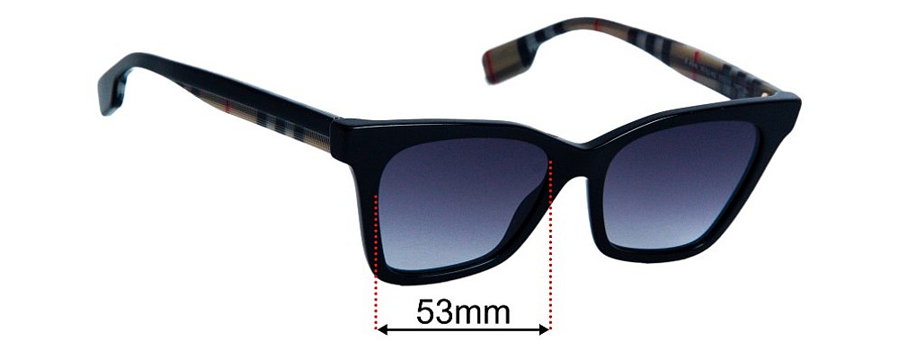 Sunglass Fix Replacement Lenses for Burberry B 4346 - 53mm Wide