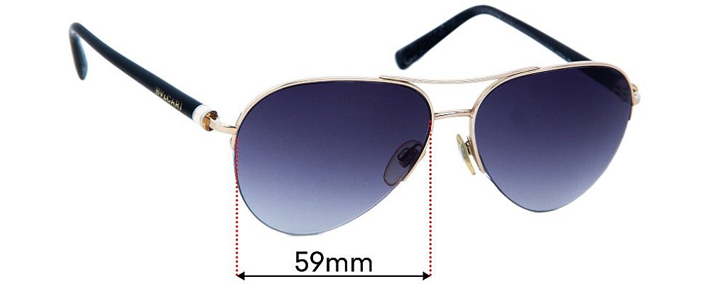 Sunglass Fix Replacement Lenses for Bvlgari 6084 - 59mm Wide