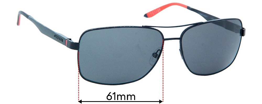 Sunglass Fix Replacement Lenses for Carrera 8014/S - 61mm Wide