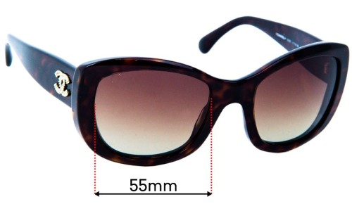 Sunglass Fix Replacement Lenses for Chanel 5239 - 55mm Wide 