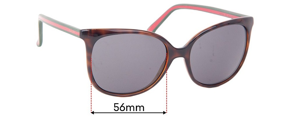 Sunglass Fix Replacement Lenses for Gucci GG0508S - 56mm Wide