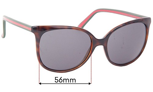 Sunglass Fix Replacement Lenses for Gucci GG0508S - 56mm Wide 