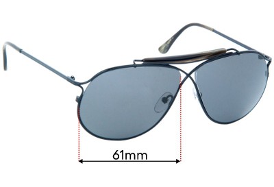 Sunglass Fix Replacement Lenses for Tom Ford N.6 - 61mm Wide 